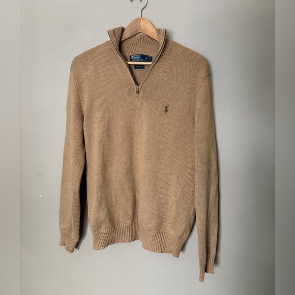 vintage Ralph Lauren POLO 1/4 zip sweater sz S EUC 100% cotton preppy Old Money - Picture 2 of 15